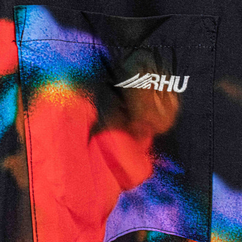 Zara RHUGI Abstract Art Short Sleeve Button Shirt