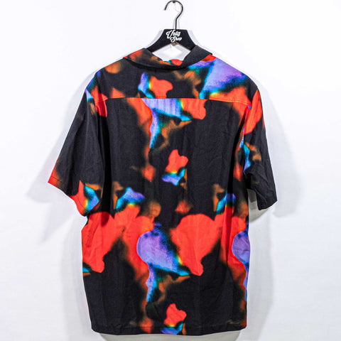 Zara RHUGI Abstract Art Short Sleeve Button Shirt