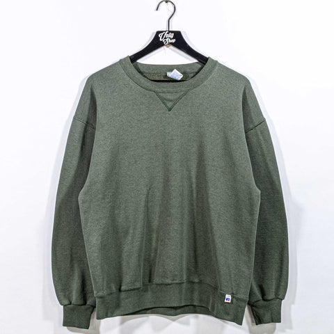 Russell Athletic Green Sun Fade Blank Sweatshirt Made in USA