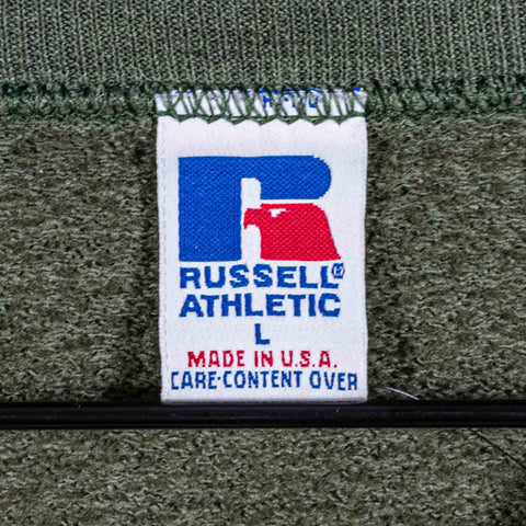 Russell Athletic Green Sun Fade Blank Sweatshirt Made in USA