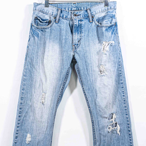 Levis 527 Bootcut Distressed Jeans