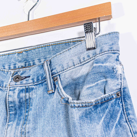 Levis 527 Bootcut Distressed Jeans