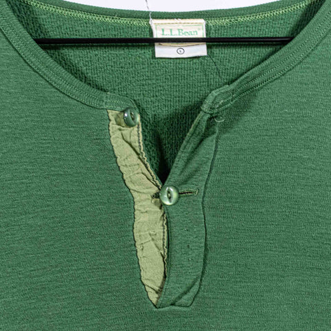 LL Bean Henley Long Sleeve T-Shirt Meraklon Base Layer
