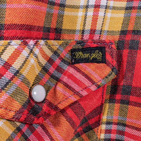 Wrangler Plaid Flannel Pearl Snap Shirt