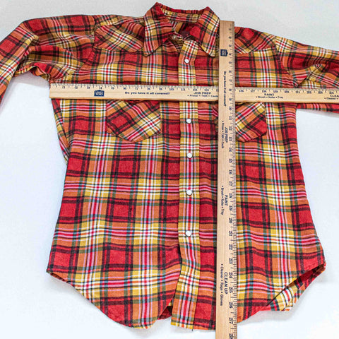 Wrangler Plaid Flannel Pearl Snap Shirt