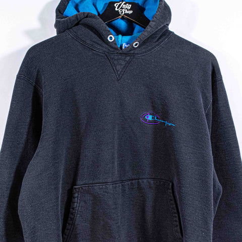 Champion Script Logo Two Tone Hoodie Sweatshirt Made in USA