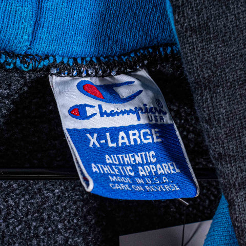 Champion Script Logo Two Tone Hoodie Sweatshirt Made in USA