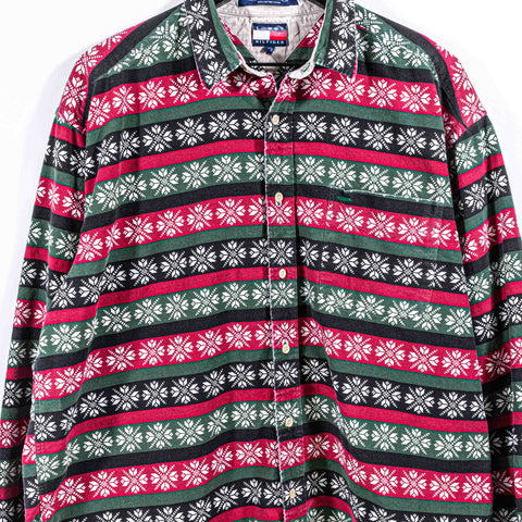 Tommy Hilfiger Snowflake Striped Button Down Shirt
