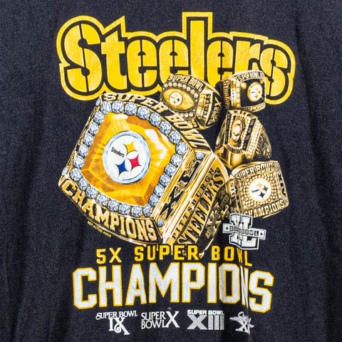 Pittsburgh Steelers 5 Time Super Bowl Champions Rings T-Shirt
