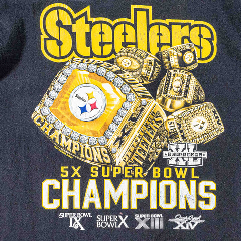 Pittsburgh Steelers 5 Time Super Bowl Champions Rings T-Shirt