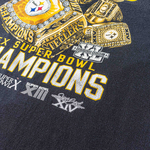 Pittsburgh Steelers 5 Time Super Bowl Champions Rings T-Shirt