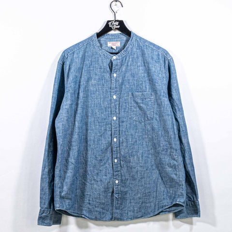 Wallace & Barnes Selvedge Band Collar Chambray Shirt