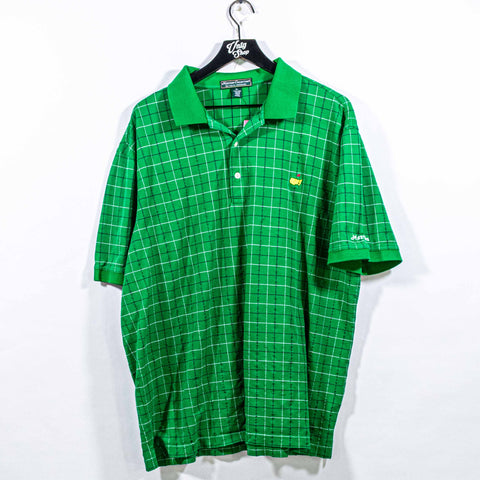 Masters Collection Green Plaid Golf Polo Shirt