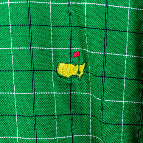 Masters Collection Green Plaid Golf Polo Shirt