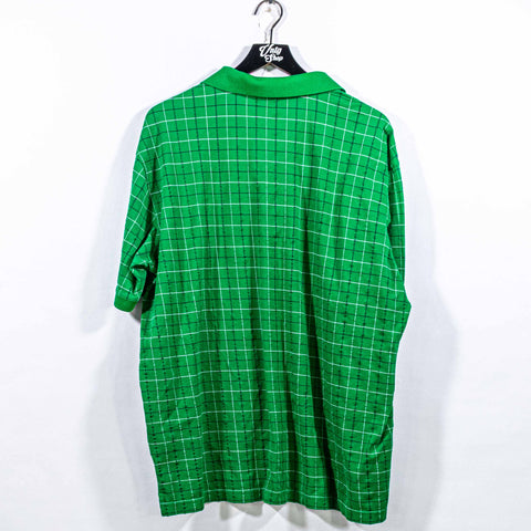 Masters Collection Green Plaid Golf Polo Shirt