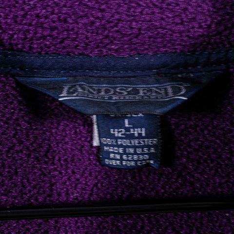 Lands End Snap Fleece Pullover Made in USA