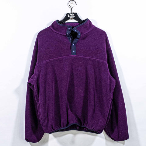 Lands End Snap Fleece Pullover Made in USA