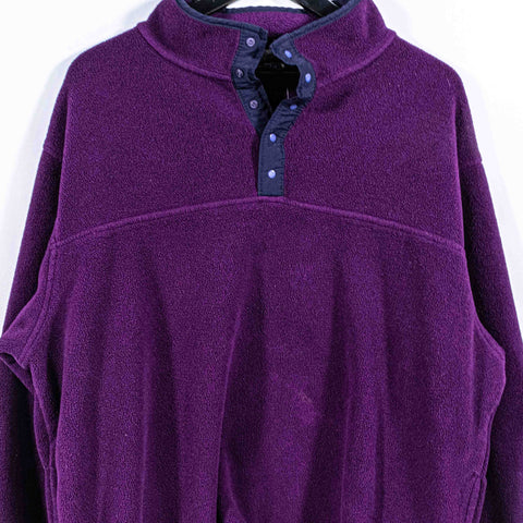 Lands End Snap Fleece Pullover Made in USA