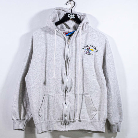 York Harbour Maine Lighthouse Zip Hoodie Sweatshirt