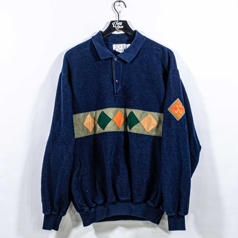 SDI Golf Classic Argyle Fleece Polo Pullover Sweater