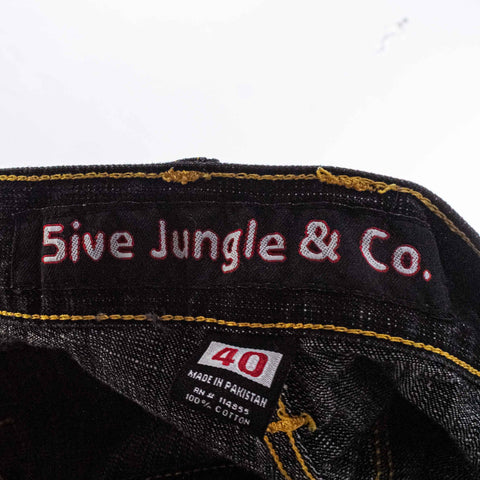 5ive Jungle Jeans Baggy Wide Leg Hip Hop Embroidered