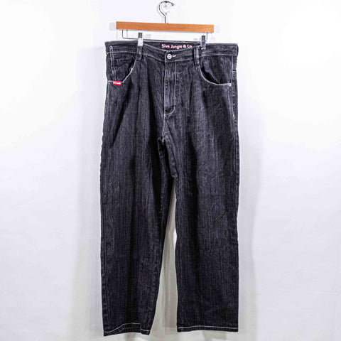 5ive Jungle Jeans Baggy Wide Leg Hip Hop Embroidered Pockets