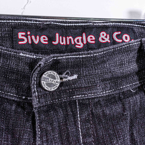5ive Jungle Jeans Baggy Wide Leg Hip Hop Embroidered Pockets