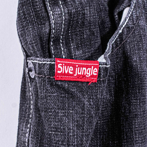 5ive Jungle Jeans Baggy Wide Leg Hip Hop Embroidered Pockets