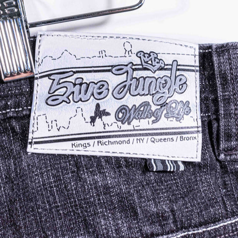 5ive Jungle Jeans Baggy Wide Leg Hip Hop Embroidered Pockets