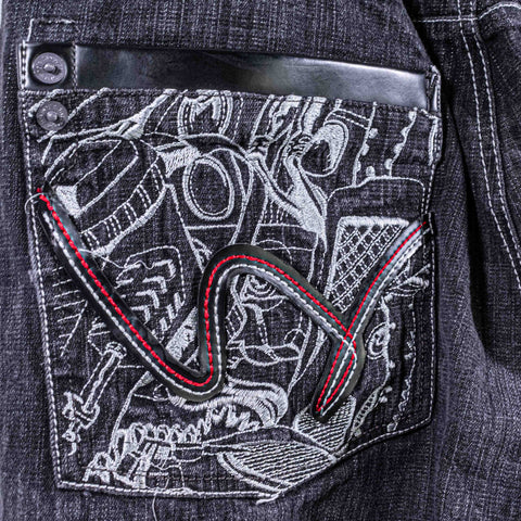 5ive Jungle Jeans Baggy Wide Leg Hip Hop Embroidered Pockets