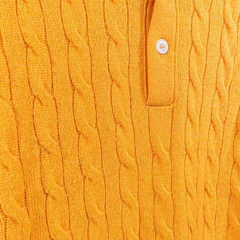 Gran Sasso Pure Cashmere Cable Knit Collared Sweater