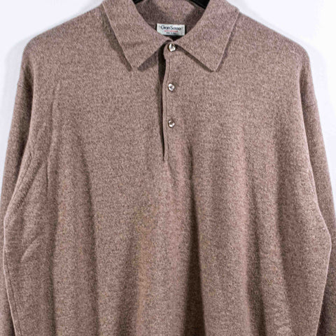 Gran Sasso Pure Cashmere Knit Long Sleeve Polo Shirt