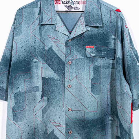 Ecko Complex Magazine All Over Print Button Shirt