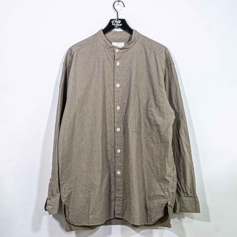 Ermengildo Zegna Band Mandarin Collar Button Shirt Made in Italy