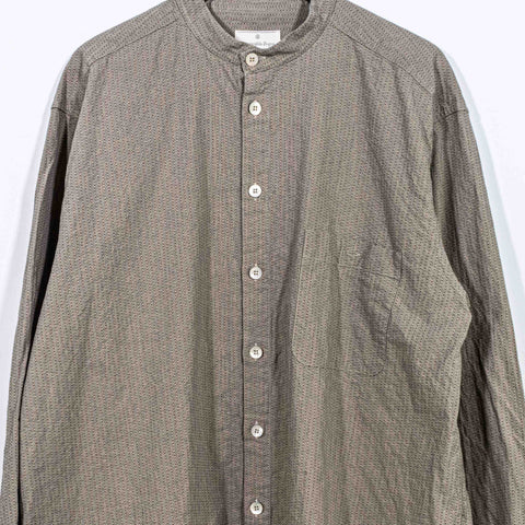 Ermengildo Zegna Band Mandarin Collar Button Shirt Made in Italy