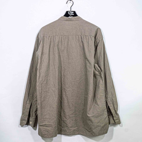 Ermengildo Zegna Band Mandarin Collar Button Shirt Made in Italy