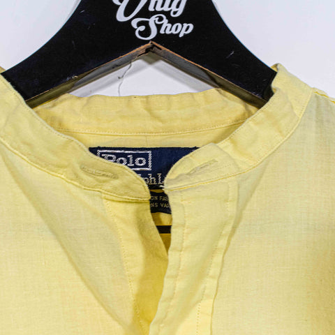 Polo Ralph Lauren Popover Button Shirt Mandarin Band Collar