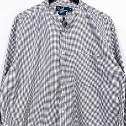 Polo Ralph Lauren PostBoy Plaid Button Shirt Mandarin Band Collar