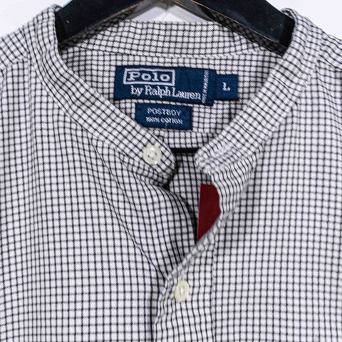 Polo Ralph Lauren PostBoy Plaid Button Shirt Mandarin Band Collar