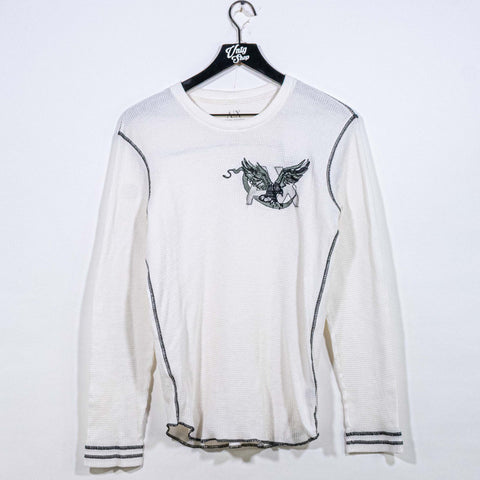 Armani Exchange AX Eagle Waffle Thermal Long Sleeve Shirt