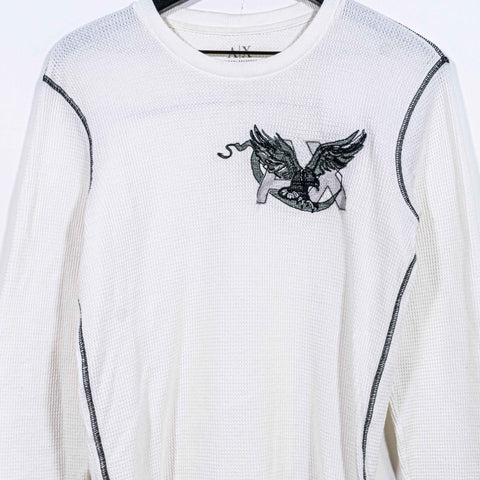 Armani Exchange AX Eagle Waffle Thermal Long Sleeve Shirt