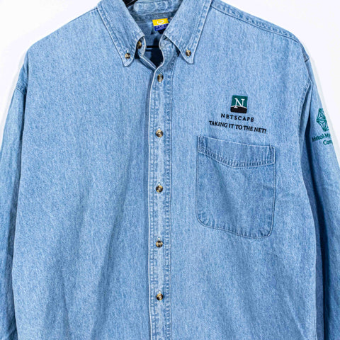 Netscape Internet Technology Denim Button Down Shirt