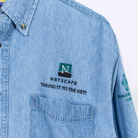 Netscape Internet Technology Denim Button Down Shirt