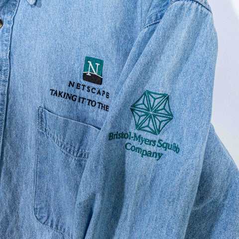 Netscape Internet Technology Denim Button Down Shirt