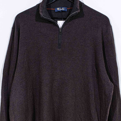 Loro Piana Roadster Pull Cashmere 1/4 Zip Pullover Sweater