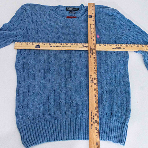 Polo Ralph Lauren Pony Silk Cashmere Cable Knit Fisherman Sweater