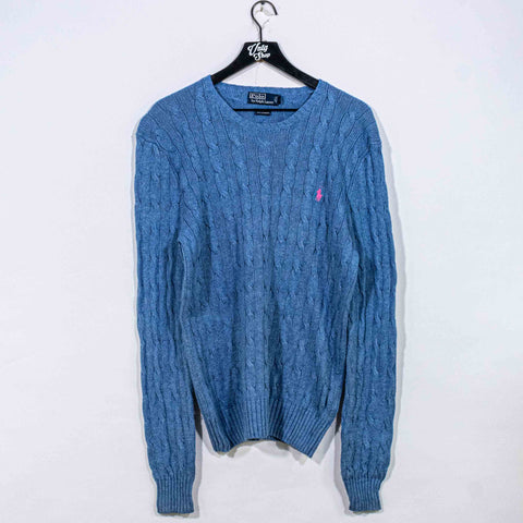 Polo Ralph Lauren Pony Silk Cashmere Cable Knit Fisherman Sweater