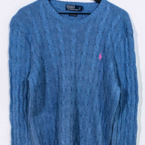 Polo Ralph Lauren Pony Silk Cashmere Cable Knit Fisherman Sweater