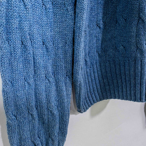 Polo Ralph Lauren Pony Silk Cashmere Cable Knit Fisherman Sweater