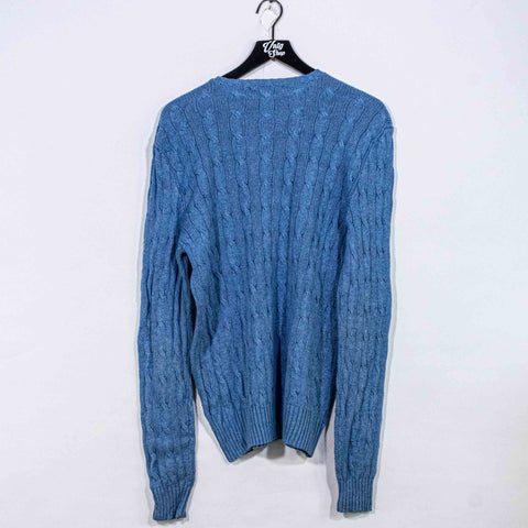 Polo Ralph Lauren Pony Silk Cashmere Cable Knit Fisherman Sweater